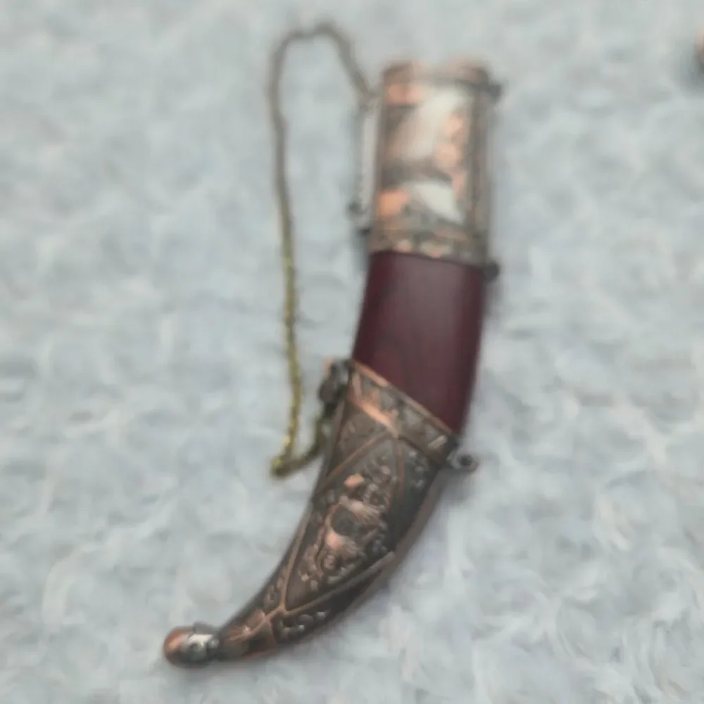 Style Curved Scimitar Dagger Horse Head Pommel Scabbard Sheath 12 Brown